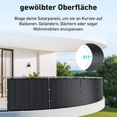 ALLDREI® flexible Solarmodule 2 Stücke - 450W flexibles Solarpanel-Kit, 213°Biegung PV Module mit TOPCon-Tech, 2x225W Wasserdicht Photovoltaik für Wohnmobil, Balkonkraftwerk, Camping, Boot, 0% MwSt.