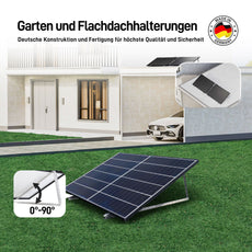 ALLDREI Balkonkraftwerk mit Garten / Flachdach Halterung, Solaranlage für höchste Qualität und Sicherheit.