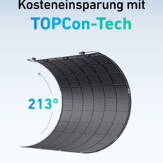 ALLDREI® flexible Solarmodule 2 Stücke - 450W flexibles Solarpanel-Kit, 213°Biegung PV Module mit TOPCon-Tech, 2x225W Wasserdicht Photovoltaik für Wohnmobil, Balkonkraftwerk, Camping, Boot, 0% MwSt.