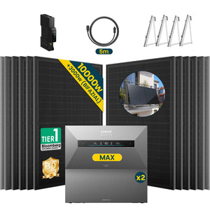 Anker SOLIX Solarbank Max Balkonkraftwerk mit Speicher 500W Set mit Gratis Wieland Stecker