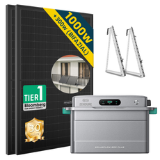 Balkonkraftwerk mit Speicher Zendure SolarFlow 800 Plus 1000W und Solarpanel