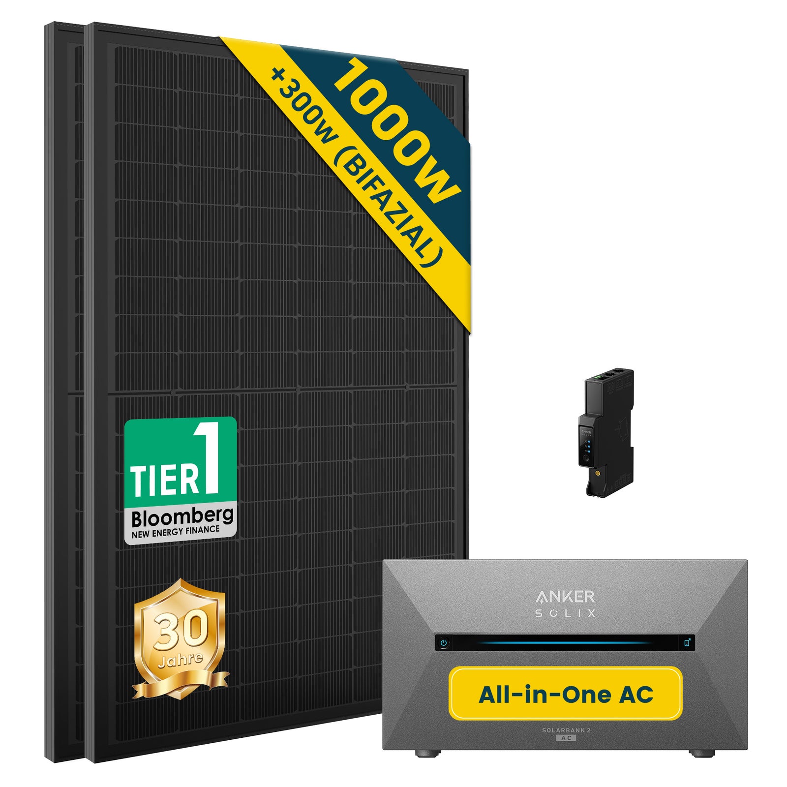 ALLDREl All in One Balkonkraftwerk mit Anker Solix Solarbank 2 E1600 AC System