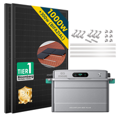 Balkonkraftwerk mit Speicher Zendure SolarFlow 800 Plus 1000W und Solarpanel