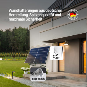 ALLDREI Balkonkraftwerk Flachdach Halterung Für zwei Solarmodule mit verstellbarem Neigungswinkel und Wetterbeständigkeit.