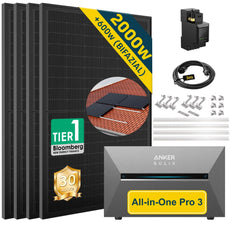 ALLDREI Balkonkraftwerk mit Speicher Anker Solix Solarbank 3 E2700 Pro 2,68kWh mit 2000W Bifazial Solarmodulen