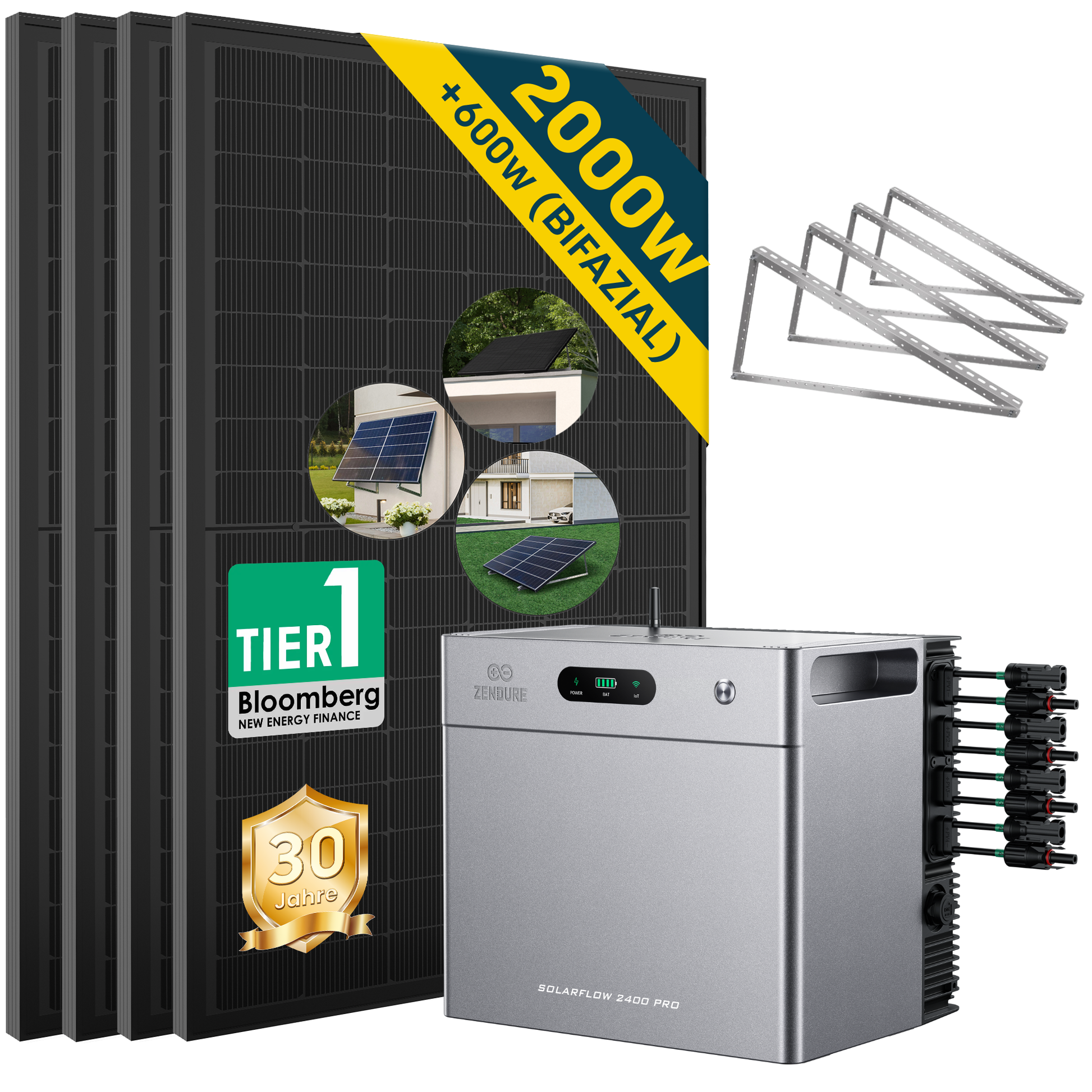 Balkonkraftwerk mit Speicher Zendure SolarFlow 2400 Pro