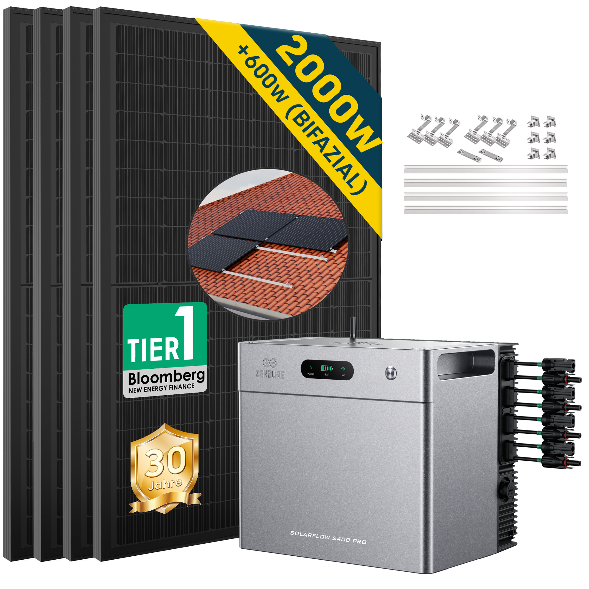 Balkonkraftwerk mit Speicher Zendure SolarFlow 2400 Pro