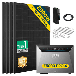 Anker SOLIX Solarbank 4 E5000 Pro mit 500Wp Bifaziales Solarmodul Basic Set (ohne DC Kabel)