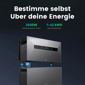 Anker SOLIX Solarbank Max AC mit 3500W bidirektionaler AC-Power und 7-42 kWh Speicherleistung.