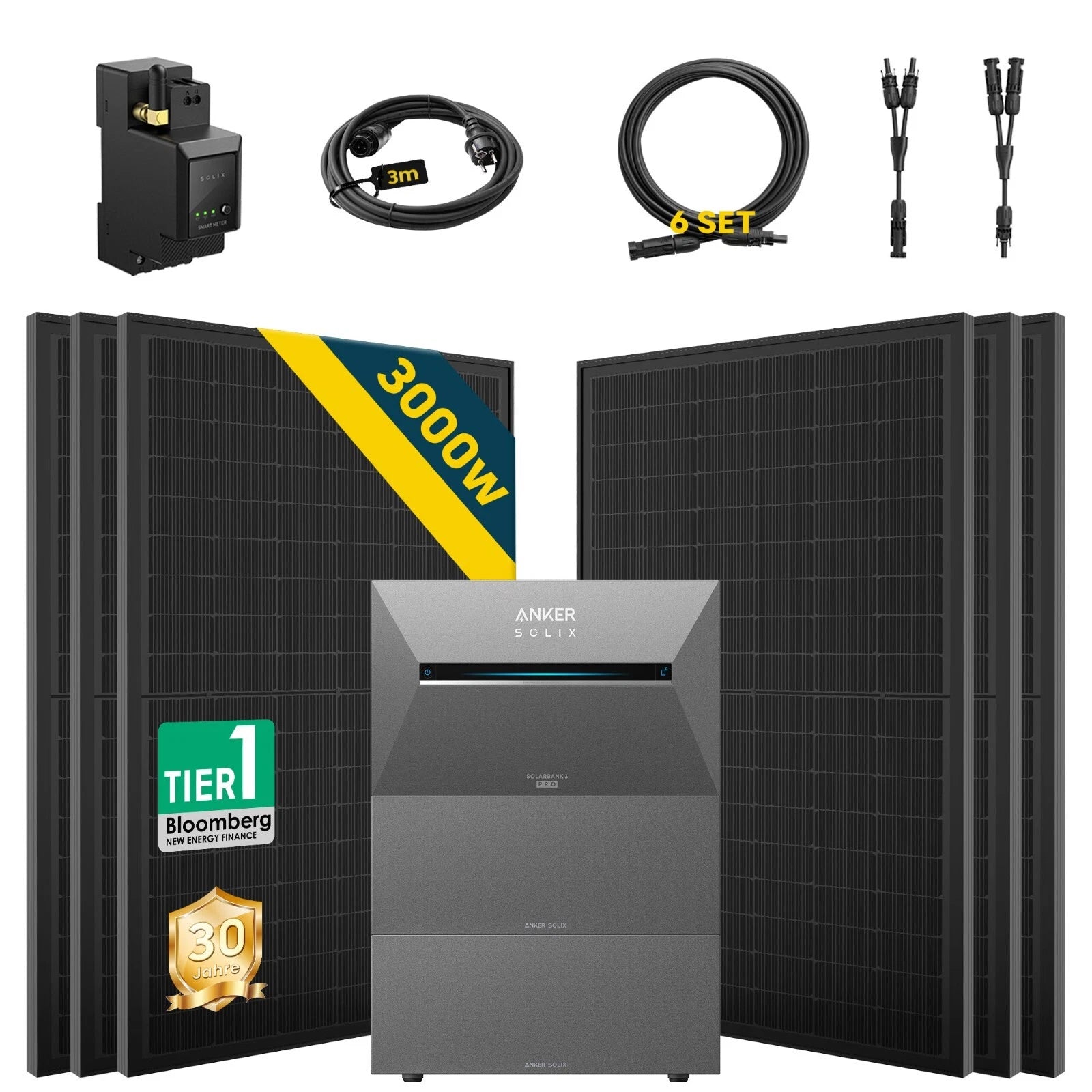 ALLDREI Balkonkraftwerk mit Speicher Anker Solix Solarbank 3 E2700 Pro 2,68kWh