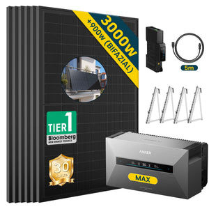 Anker SOLIX Solarbank MAX und 3000W Solarmodul Set für effiziente Energieversorgung