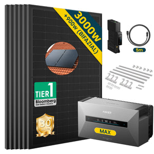 Anker SOLIX Solarbank MAX komplettes Set mit 500W Solarmodul für Balkonkraftwerk und Speicher.