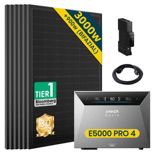Anker SOLIX Solarbank 4 E5000 Pro mit 500Wp Bifaziales Solarmodul Basic Set (ohne DC Kabel)