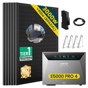 Anker SOLIX Solarbank 4 E5000 Pro mit 500Wp Bifaziales Solarmodul Basic Set (ohne DC Kabel)