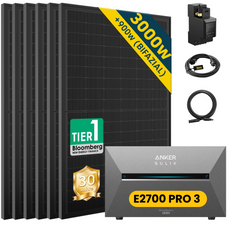 ALLDREI Balkonkraftwerk mit Speicher Anker Solix Solarbank 3 E2700 Pro 2,68kWh mit 3000W Bifazial-Solarmodulen.
