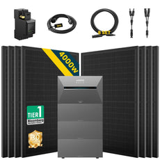 ALLDREI Balkonkraftwerk mit Speicher Anker Solix Solarbank 3 E2700 Pro 2,68kWh plus Zubehör und Solarmodule.