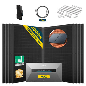 Anker SOLIX Solarbank MAX mit 400W Solarmodulen und Zubehör für nachhaltige Energieversorgung
