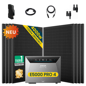 ALLDREI Balkonkraftwerk mit Speicher Anker Solix Solarbank 4 E5000 Pro 5kWh