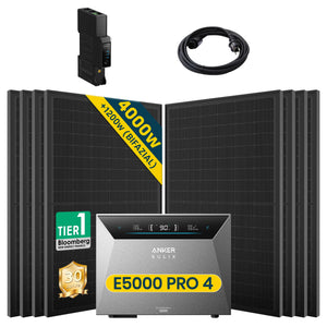 Anker SOLIX Solarbank 4 E5000 Pro mit 500Wp Bifaziales Solarmodul Basic Set (ohne DC Kabel)