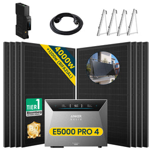 Anker SOLIX Solarbank 4 E5000 Pro mit 500Wp Bifaziales Solarmodul Basic Set (ohne DC Kabel)