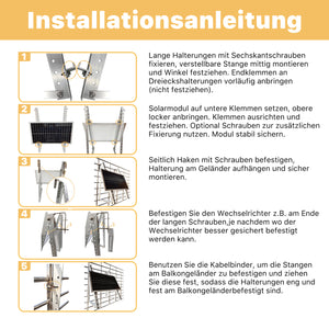 ALLDREI Balkonkraftwerk Halterung Balkon - Solarmodule Halterung verstellbar Winkel 0-40°