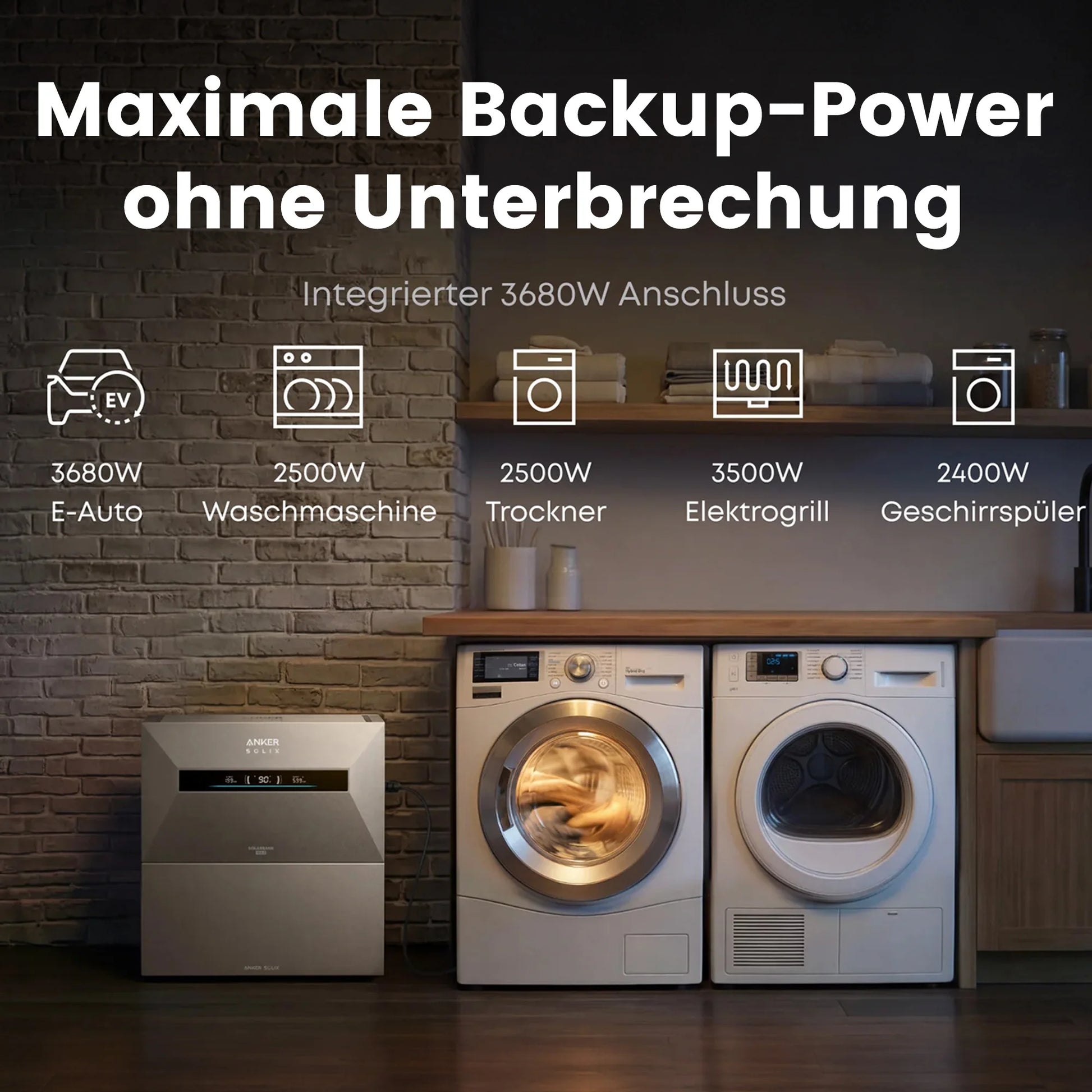 Anker SOLIX Solarbank Max AC Balkonkraftwerk Speicher 7KWh, All-in-One Stromspeicher Plug & Play 0%MwSt