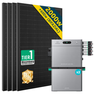 Balkonkraftwerk 2000W mit Speicher Zendure SolarFlow 2400 Pro 2.4Kwh, Komplettes Photovoltaiksystem