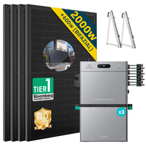 Balkonkraftwerk 2000W mit Speicher Zendure SolarFlow 2400 Pro 2.4Kwh, Komplettes Photovoltaiksystem
