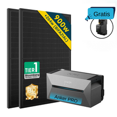 ALLDREI All-in-One-Balkonkraftwerk mit Anker Solarbank 2 E1600 PRO System mit Solarmodulen und Anker PRO.