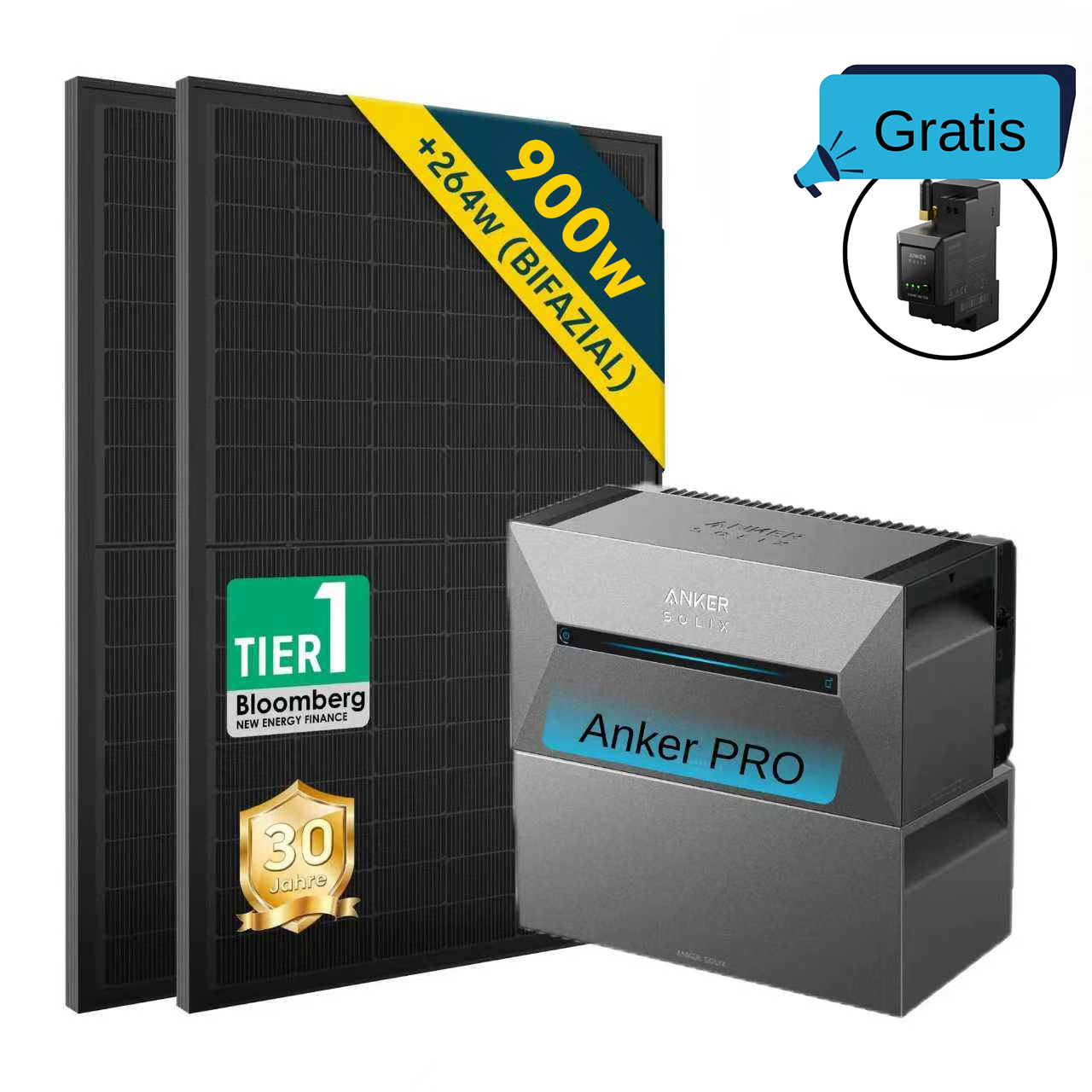 ALLDREI All-in-One-Balkonkraftwerk mit Anker Solarbank 2 E1600 PRO System