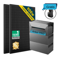ALLDREI All-in-One-Balkonkraftwerk mit Anker Solarbank 2 E1600 PRO System mit 900W Solarmodulen und Speicher.