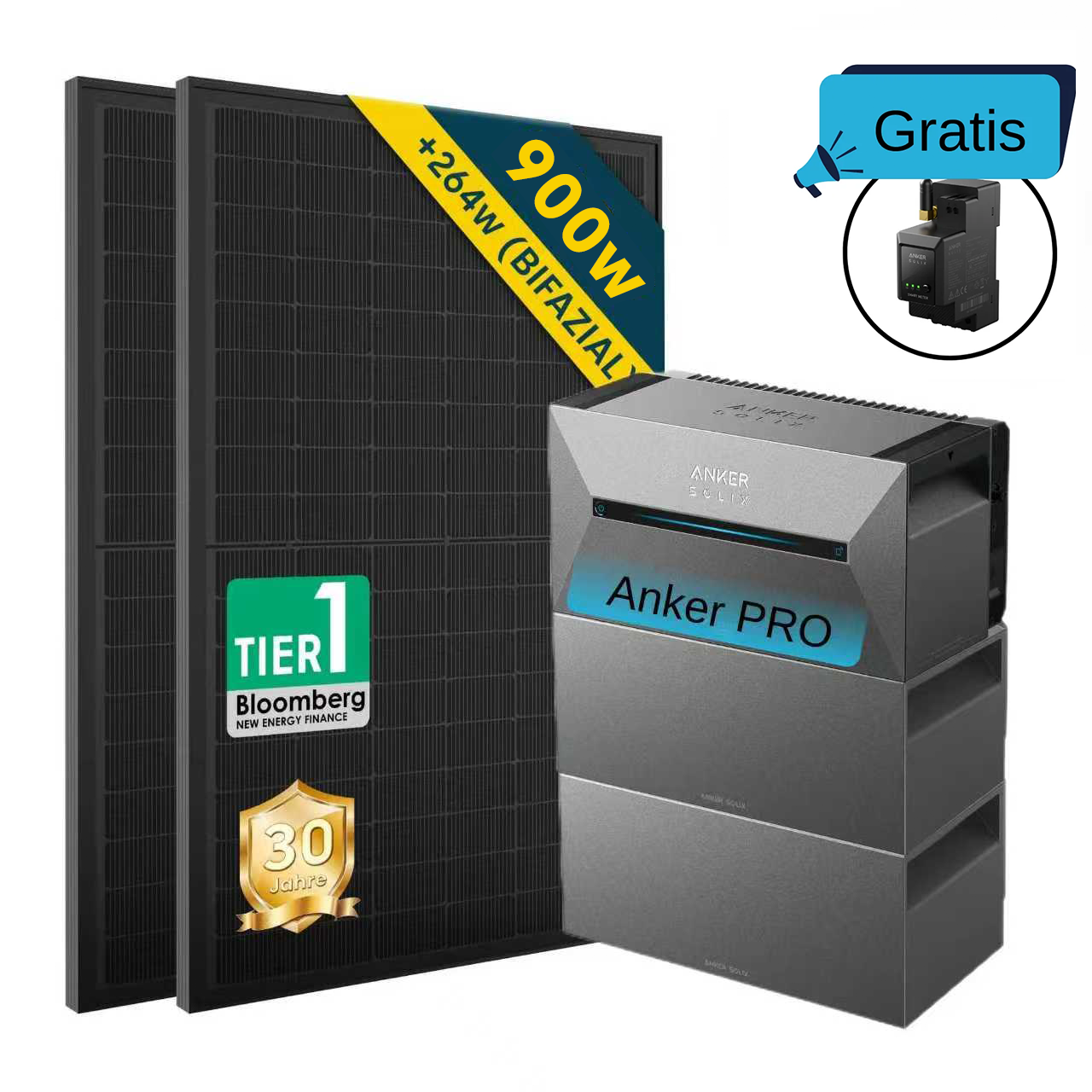 ALLDREI All-in-One-Balkonkraftwerk mit Anker Solarbank 2 E1600 PRO System