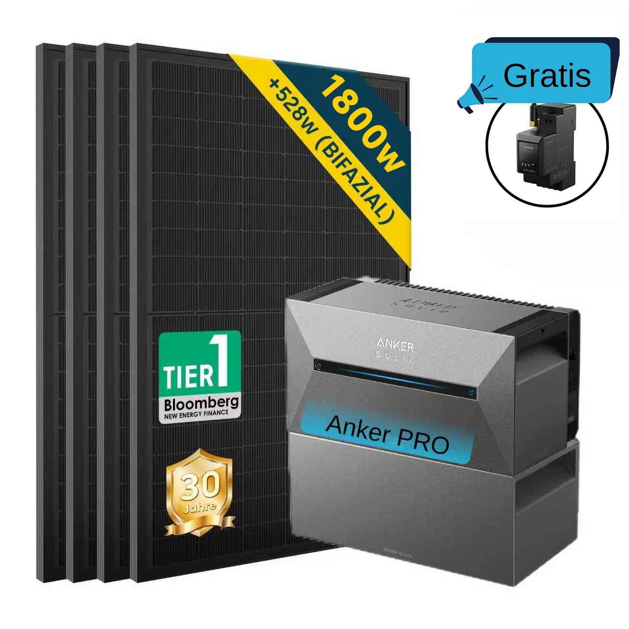 ALLDREI All-in-One-Balkonkraftwerk mit Anker Solarbank 2 E1600 PRO System