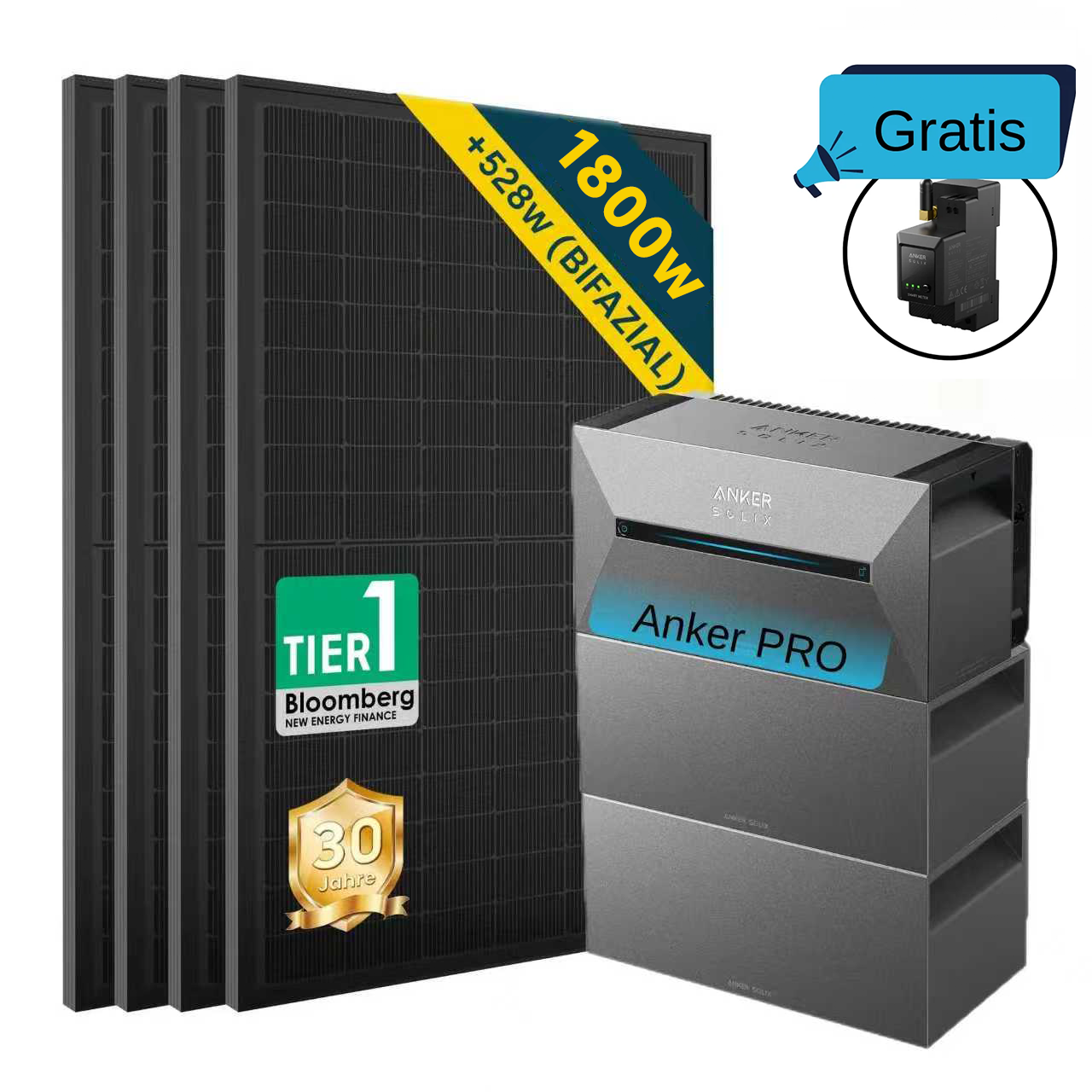 ALLDREI All-in-One-Balkonkraftwerk mit Anker Solarbank 2 E1600 PRO System