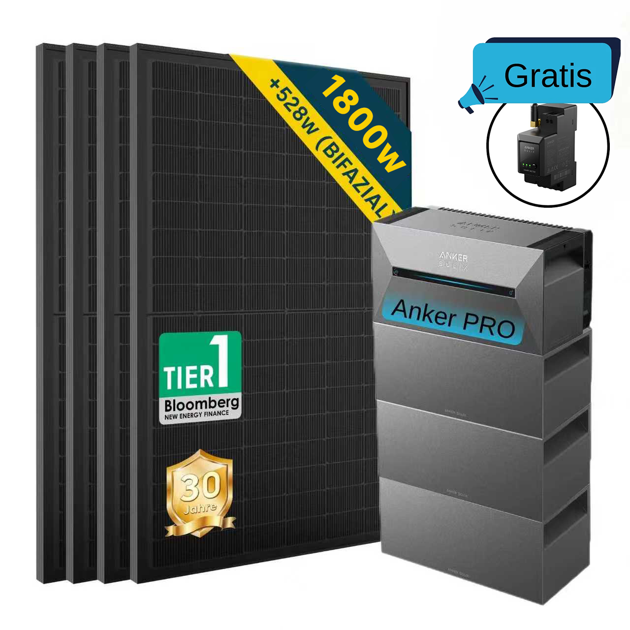 ALLDREI All-in-One-Balkonkraftwerk mit Anker Solarbank 2 E1600 PRO System