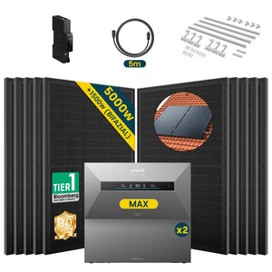 Anker SOLIX Solarbank MAX mit 500W Solarmodul Set und Zubehör für nachhaltige Energieversorgung