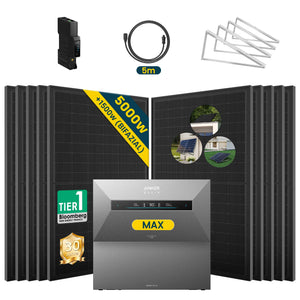 Anker SOLIX Solarbank MAX Balkonkraftwerk Set mit 500W Solarmodul und Zubehör für effiziente Energienutzung