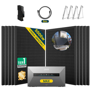 Anker SOLIX Solarbank MAX und 500W Solarmodul Set mit Zubehör für effiziente Energielösungen