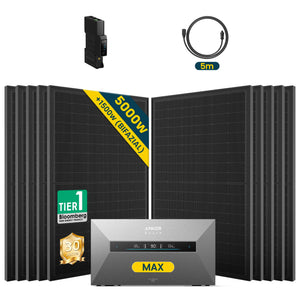 Anker SOLIX Solarbank MAX mit 500W Solarmodulen und Zubehör für nachhaltige Energieversorgung