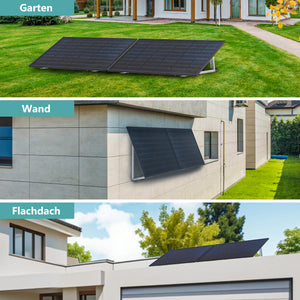 ALLDREI Solarpanel Halterung 120cm für 2 Module, Geeignet für Flachdach/Garten/Fassade Installation in Garten, Wand und Flachdach.