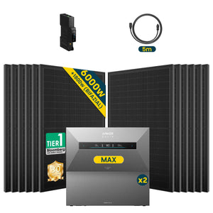 Anker SOLIX Solarbank MAX mit 6000W Solarmodulen, Hochleistungs-Energiesystem für moderne Eigenheime.