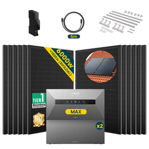 Anker SOLIX Solarbank MAX Balkonkraftwerk Speicher Set mit 500W Solarmodul und Zubehör