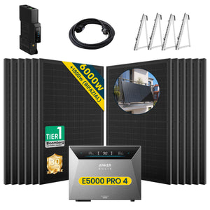 Anker SOLIX Solarbank 4 E5000 Pro mit 500Wp Bifaziales Solarmodul Basic Set (ohne DC Kabel)
