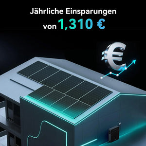 Marstek Venus E 3.0 jährlich Einsparungen von 1.310 € durch effektive Nutzung von Solarenergie