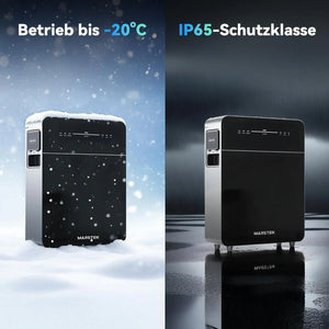 Marstek Venus E 3.0 im Betrieb bis -20°C und IP65-Schutzklasse für optimale Nutzung von Solarenergie.