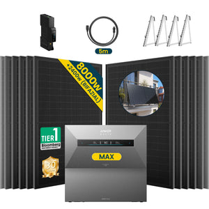 Anker SOLIX Solarbank Max Balkonkraftwerk mit Speicher 500W Set mit Gratis Wieland Stecker