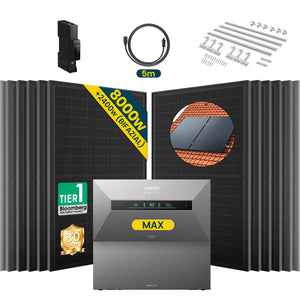 Anker SOLIX Solarbank Max Balkonkraftwerk mit Speicher 500W Set mit Gratis Wieland Stecker