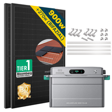 Balkonkraftwerk mit Speicher Zendure SolarFlow 800 Plus 900W und Solarpanel
