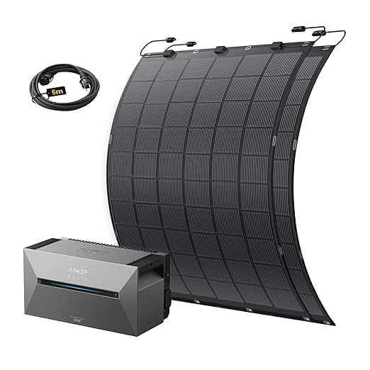 Flexibles Solarmodul 450W mit Anker SolixSolarbank 2 E1600 AC Speicher 1600wh