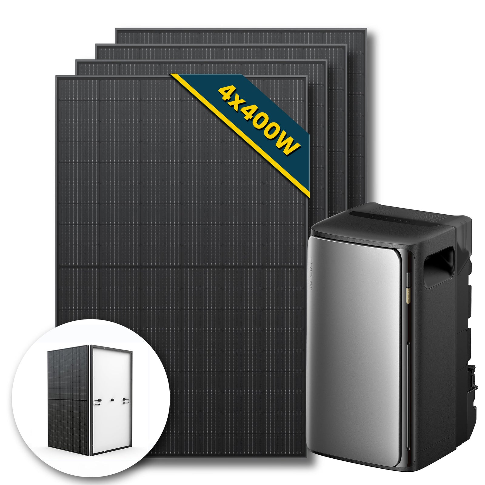 EcoFlow Balkonkraftwerk mit Speicher Stream Ultra 1.92kwh, 400Wp Solarmodul Set